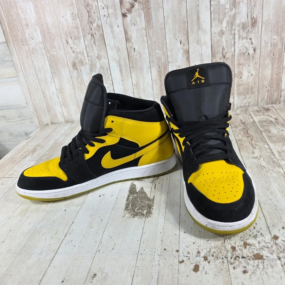 Nike Air Jordan 1 Mid Yellow Ochre Black Mens Sneakers HJ6654-071 Size 12